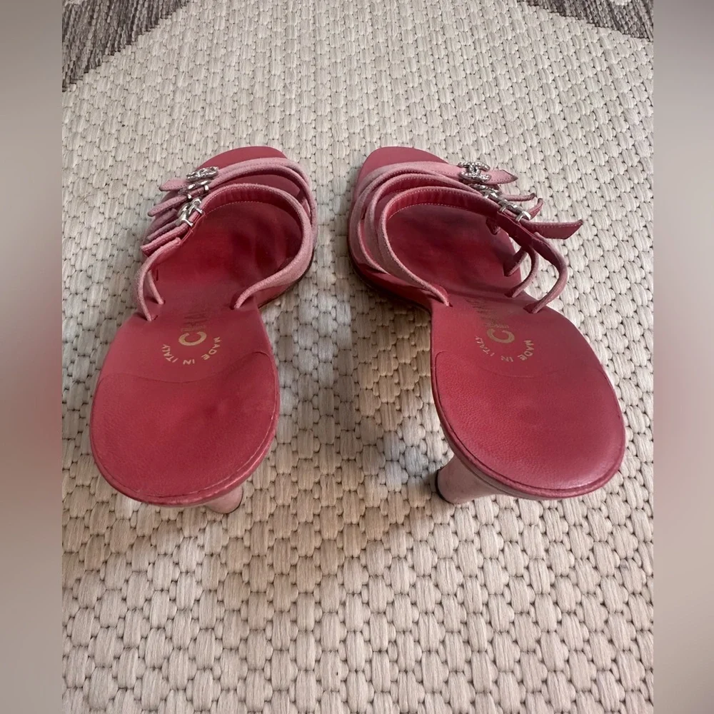Chanel Rhinestone Logo Sandals